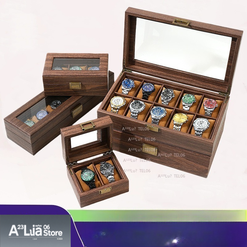 Vintage Wood Grain PU Leather  - Watch Display Box ulasan dan harga