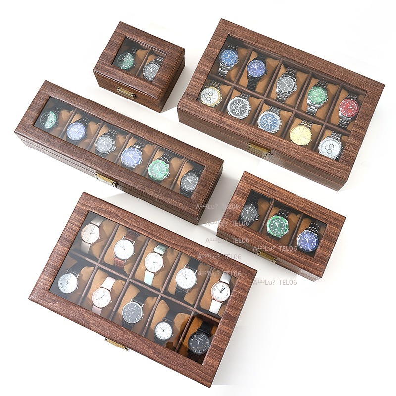Vintage Wood Grain PU Leather  - Watch Display Box ulasan dan harga